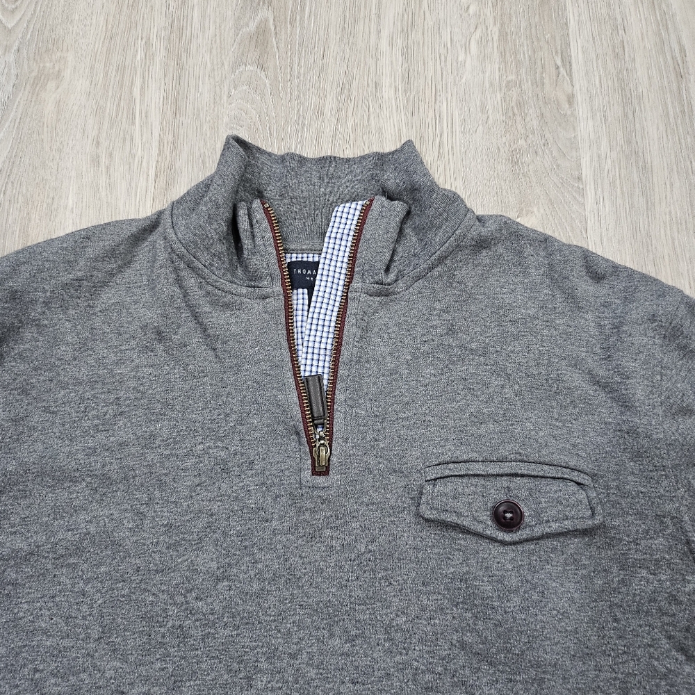Thomas Parker Gray Quarter-Zip Sweater - Picture 2 of 7